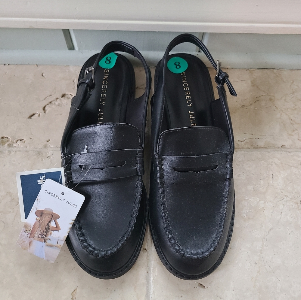 NWT Sincerely Jules Romance Slingback Loafers, Size 8